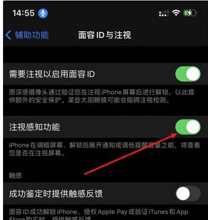 平塘苹果14维修网点分享iPhone14注视感知功能有什么用 